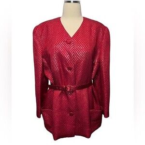 Kane’s 80's Gold Foil Chevron Blazer with Shoulder Pads & Belt.